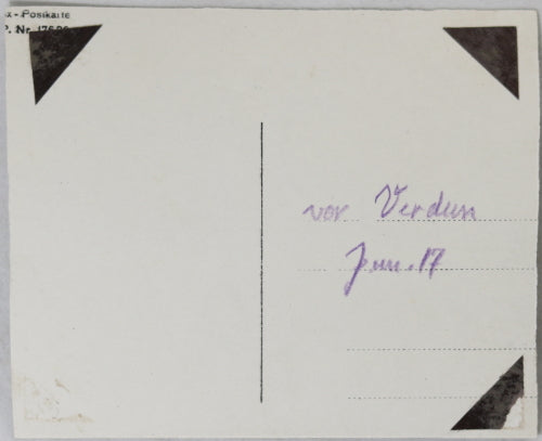 1917 WW1 German photo postcard of biplane near Verdun