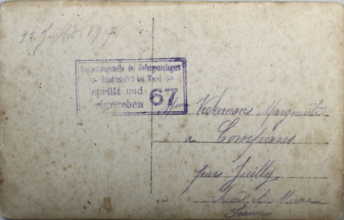 1917 carte postale, photo prisonniers de guerre Francais en Allemagne