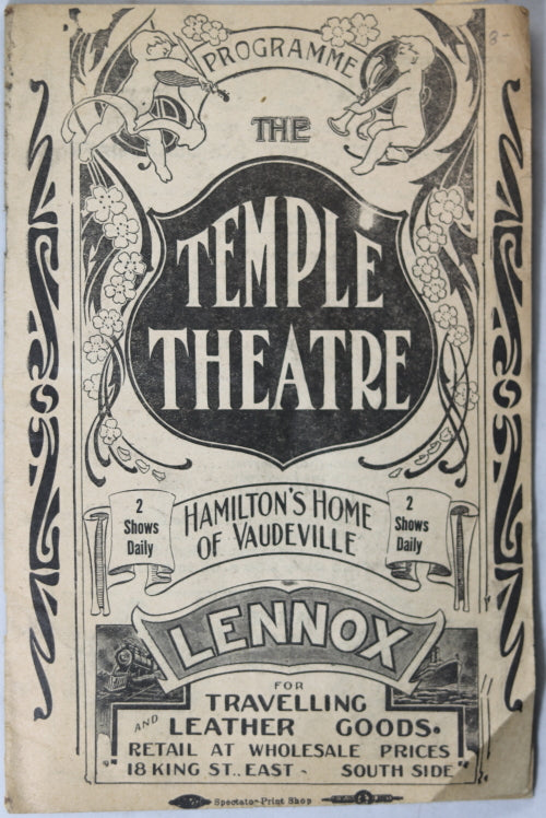 1917 programme Hamilton Ontario's Temple Theatre vaudeville show (12)