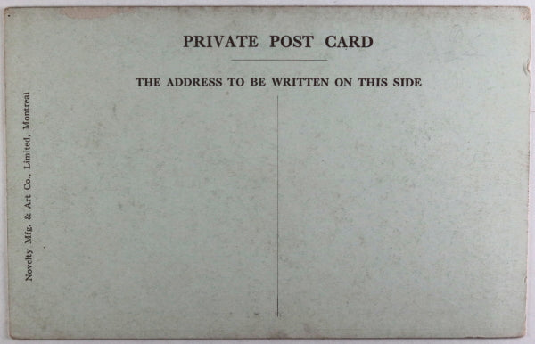 1917 photo postcard of soldiers at building destroyed in Halifax explosion