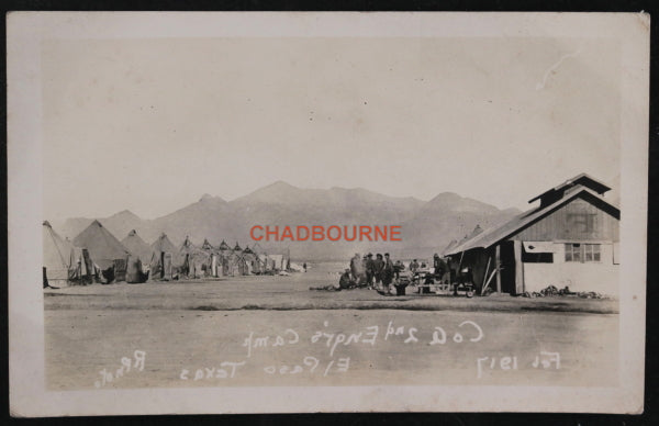 1917 two photo postcards 2nd Engineers, Camp Baker El Paso Texas