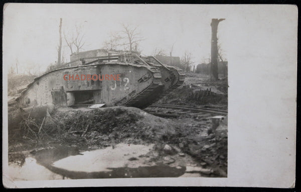 1918 photo postcard British female Mk IV tank J12 “Jericho” 1918 photo postcard British female Mk IV tank J12 “Jericho”