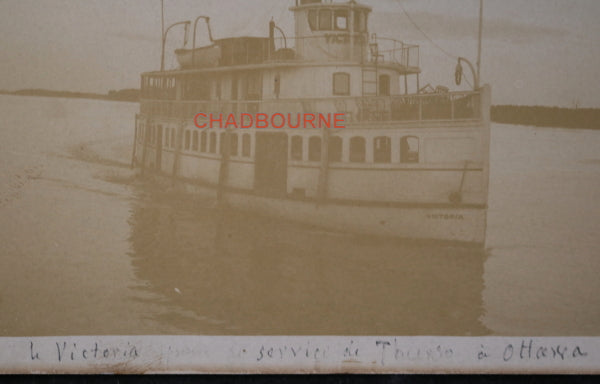 1918 Canada photo postcard, steamboat Ottawa River, Thurso QC