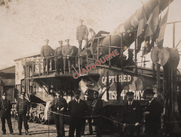 1918 WW1 photo of captured German ‘Amiens Gun’