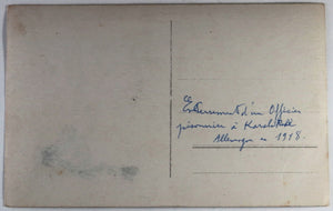 1918 WW1 postcard burial POW officer Karlsruhe Germany POW camp