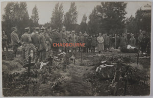 1918 WW1 postcard burial POW officer Karlsruhe Germany POW camp