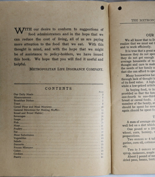 1918 'Metropolitan Cook Book' (Canada) - Chadbourne Antiques 