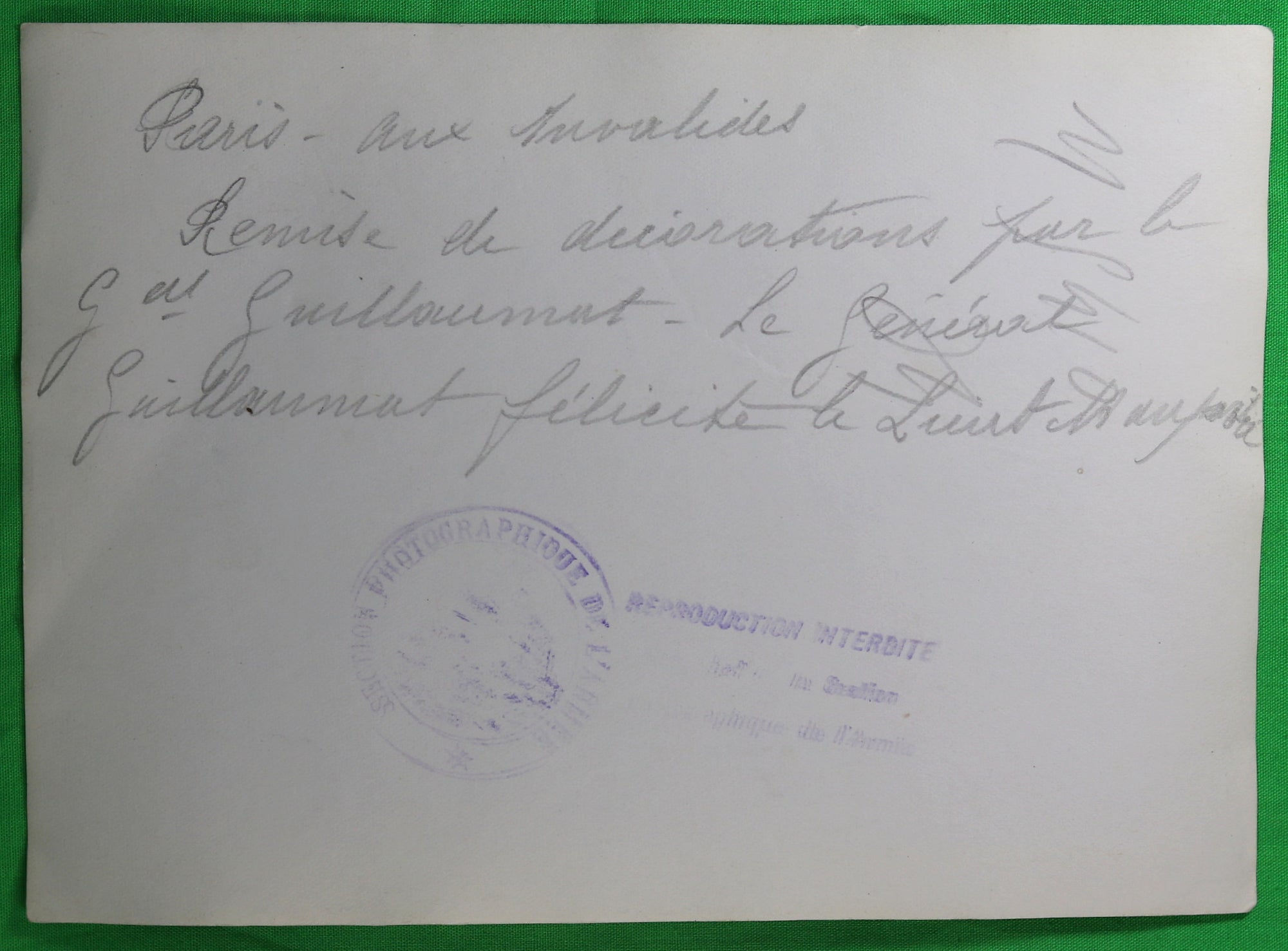 1918 Photo X2 de remise de décoration par général Guillaumat au Lt. Maupoil