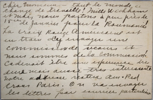 1918 carte postale, photo Paris parade Président Wilson, Croix Rouge