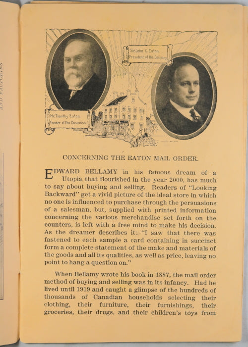 1919 T. Eaton Golden Jubilee Souvenir pamphlet (Canada)
