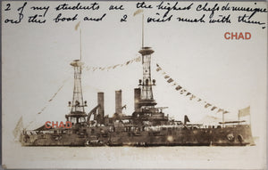 1919 WW1 RPPC photo postcard USS Louisiana, bringing US soldiers home
