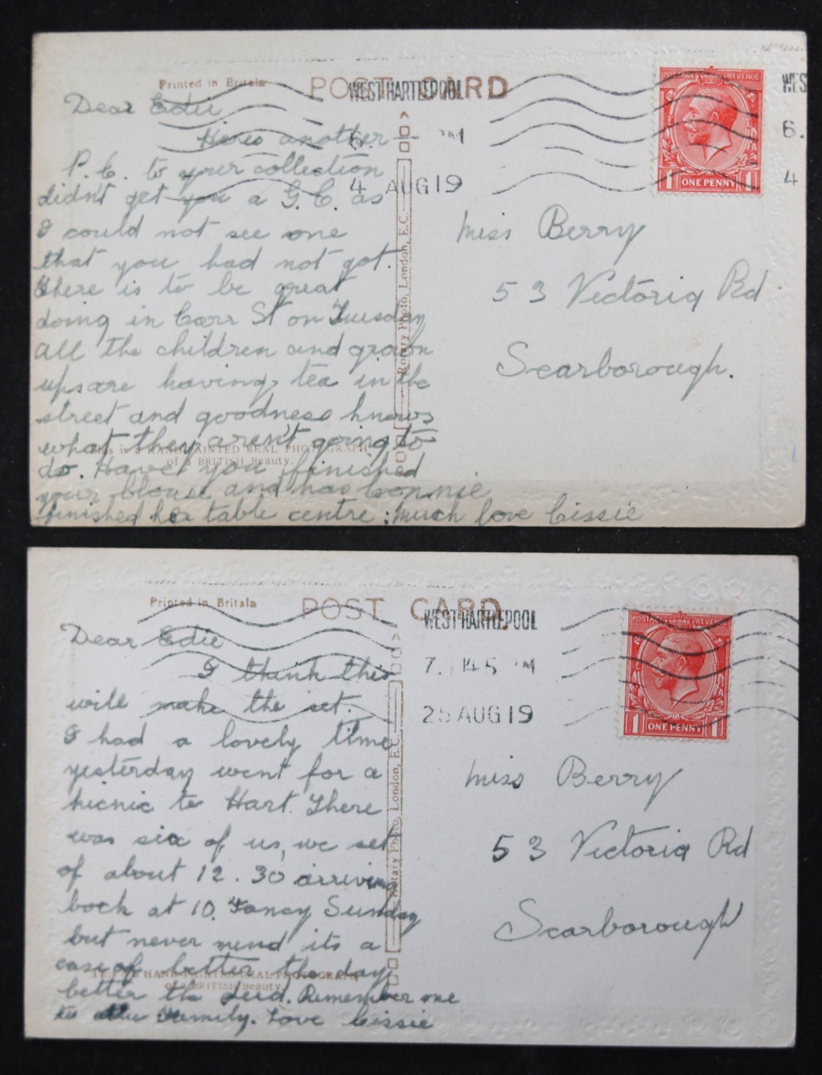 1919 set of 3 entertainment photo PCs Isobel Elsom (UK)