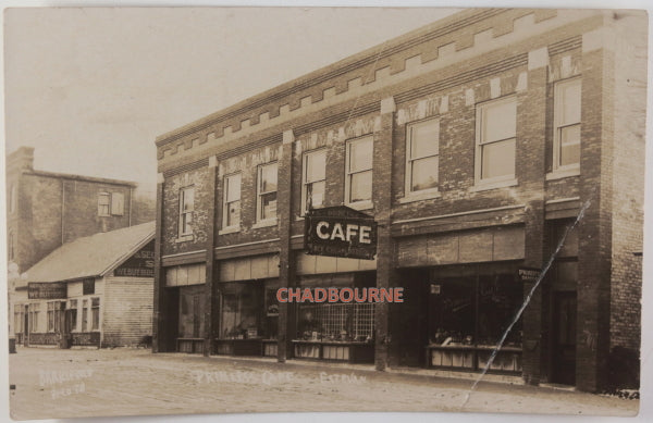 1920 Canada Estevan SK photo postcard Princess Café 