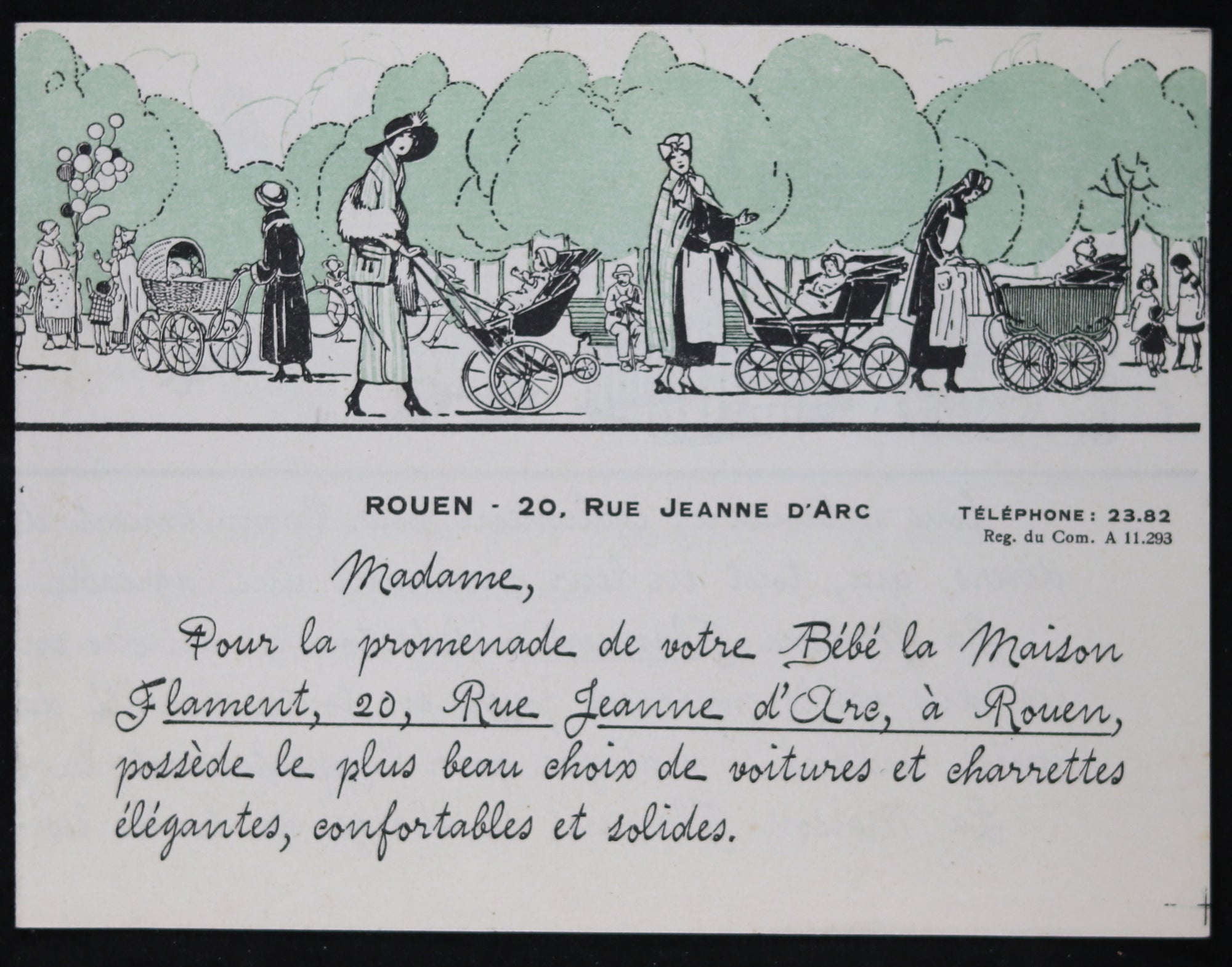 @1920 publicité Maison Flament objets pour bébés (ROUEN)