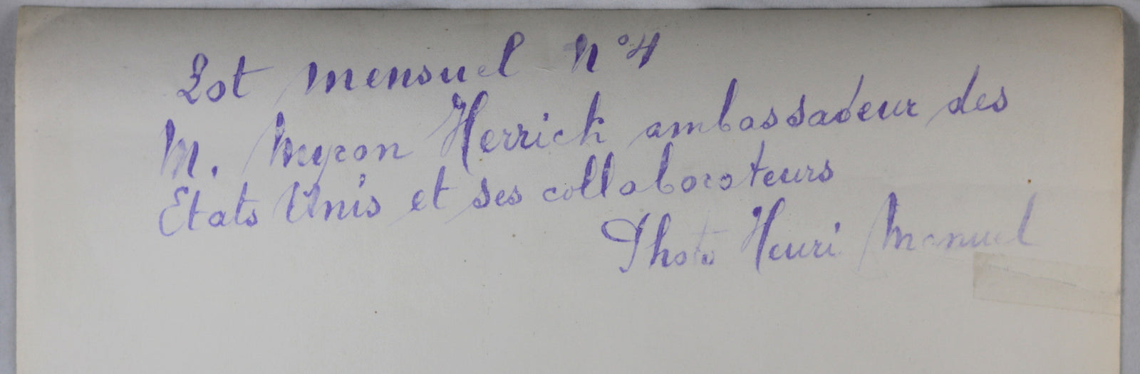 1920s French photo of US Ambassador Herrick and his staff by Manuel