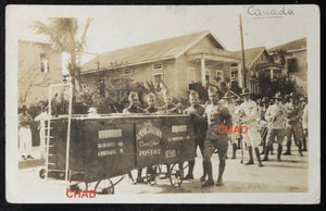 1920s RPPC troops beside American Legion Elbert Waid wagon – Panama