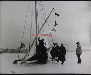 1920s photo of ice-boating on Toronto Bay Canada