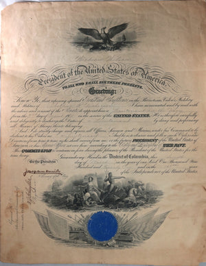 1921 Woodrow Wilson Navy appointment of Lieutenant Arthur Nickerson