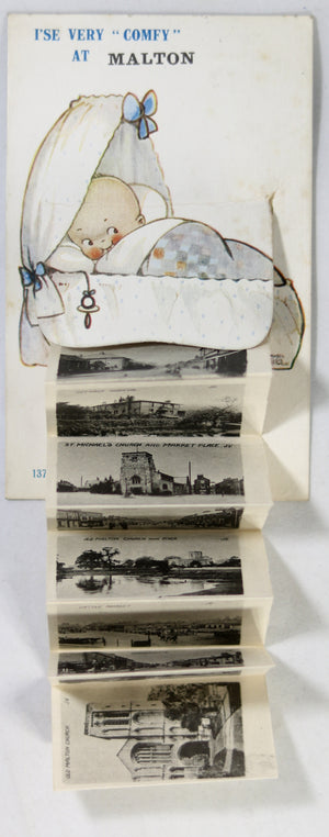 1921 novelty postcard, baby hidden photos of Malton UK