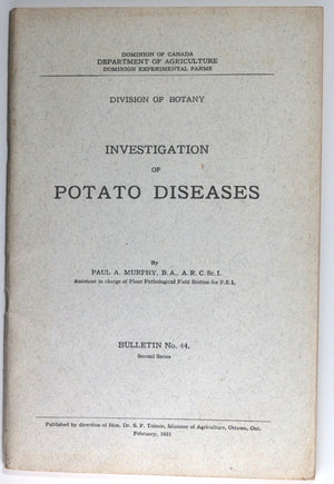 1921 pamphlet ‘Investigation of Potato Diseases’ (Canada)