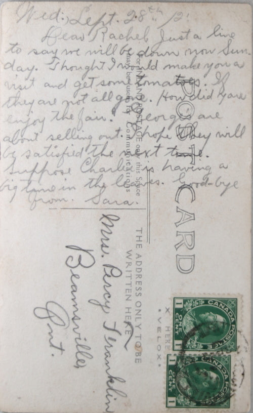 1921 photo postcard of school SW Ontario 1921