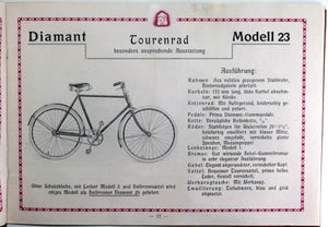 1922 German catalog for Diamant-Fahrräder bicycles