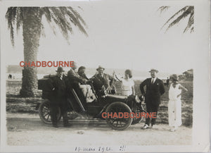 1922 photo haute société avec automobile 1922, sud de France