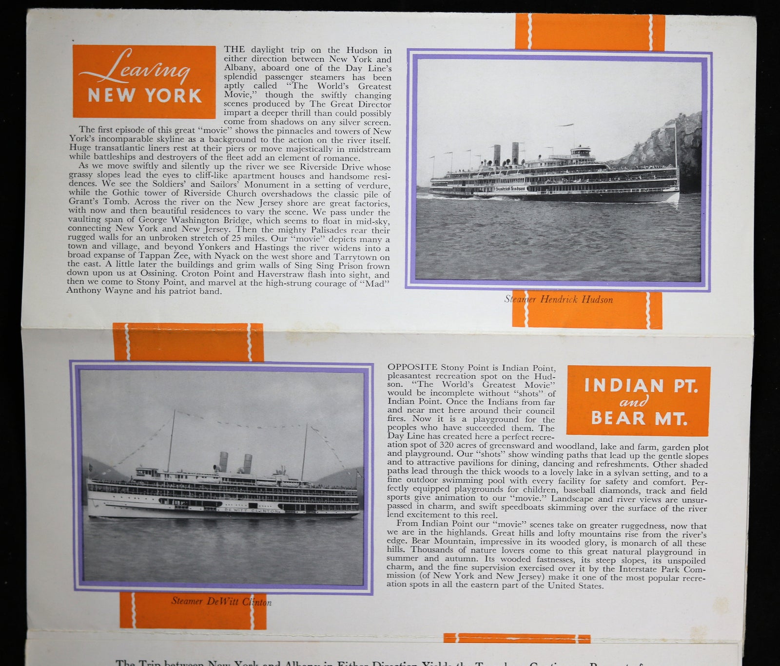 1923 Hudson River Day Line - 'Travelogue on the HUDSON RIVER'