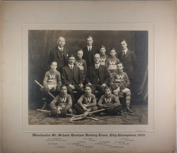 1922 Toronto, photo Winchester St School Bantam Hockey Champs