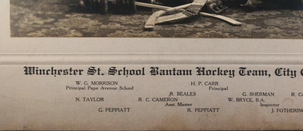 1922 Toronto, photo Winchester St School Bantam Hockey Champs
