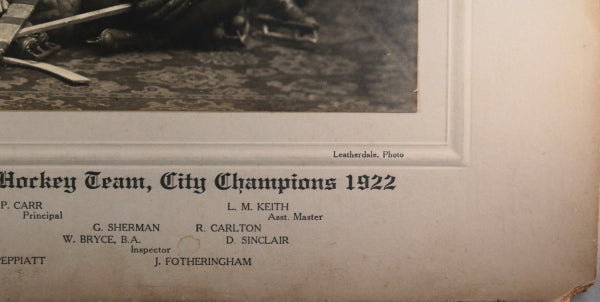 1922 Toronto, photo Winchester St School Bantam Hockey Champs