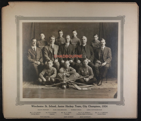 1924 Toronto, photo of Winchester St School Junior Hockey Champs