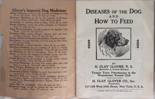 1924 pamphlet ‘Diseases of the Dog’ by H. Clay Glover V.S.