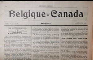 1925 journal bihebdomadaire Paris-Canada + Belgique-Canada #1