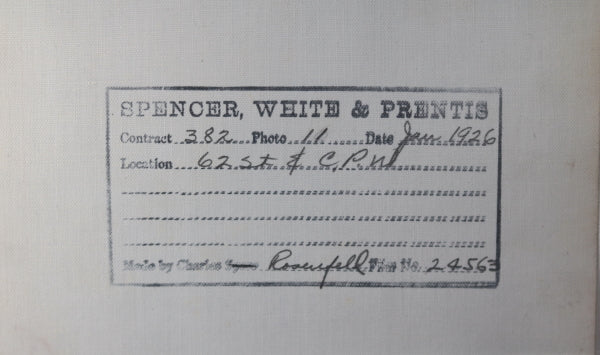 1926 NYC B&W photo of construction worker at 62nd & CPW