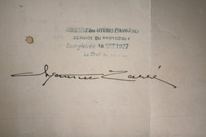 1927 consular appointment signed by Secretary of State Kellogg