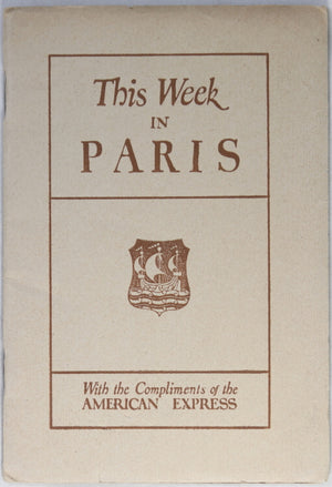 1927 tourism booklet ‘This Week in PARIS’ from American Express