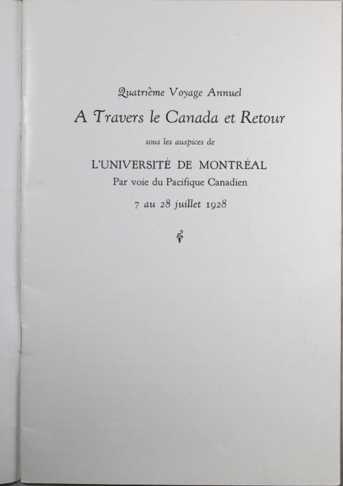 1928 Pacifique Canadien ‘Quatrième Voyage Annuel’ tourisme 1928 Pacifique Canadien ‘Quatrième Voyage Annuel’ tourisme