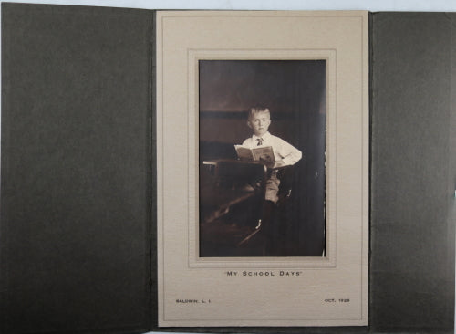 1928 studio photo of young schoolboy, Baldwin L.I.