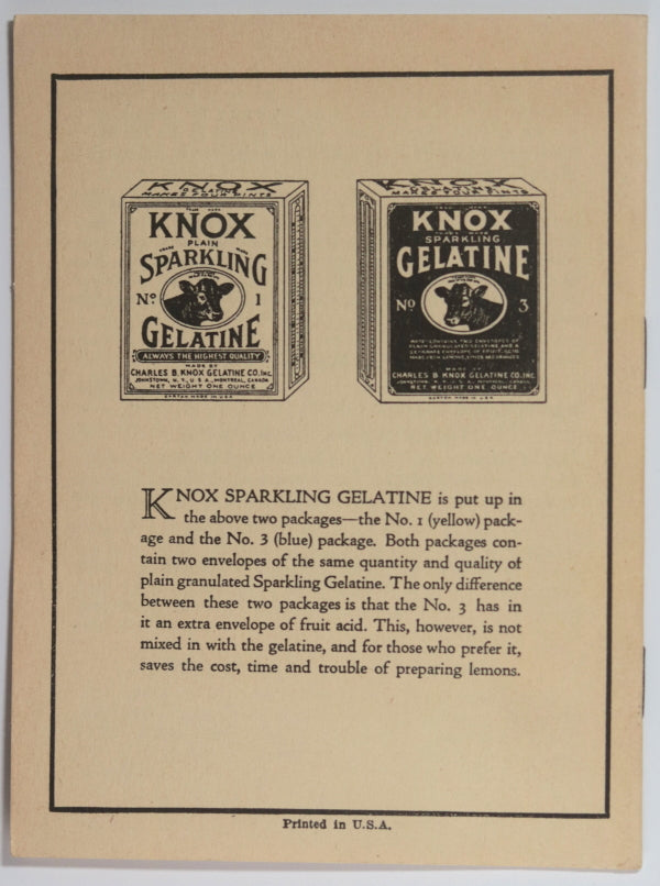 1929 Knox Gelatin recipe pamphlet + 3 recipe cards Knox Dainties 1928