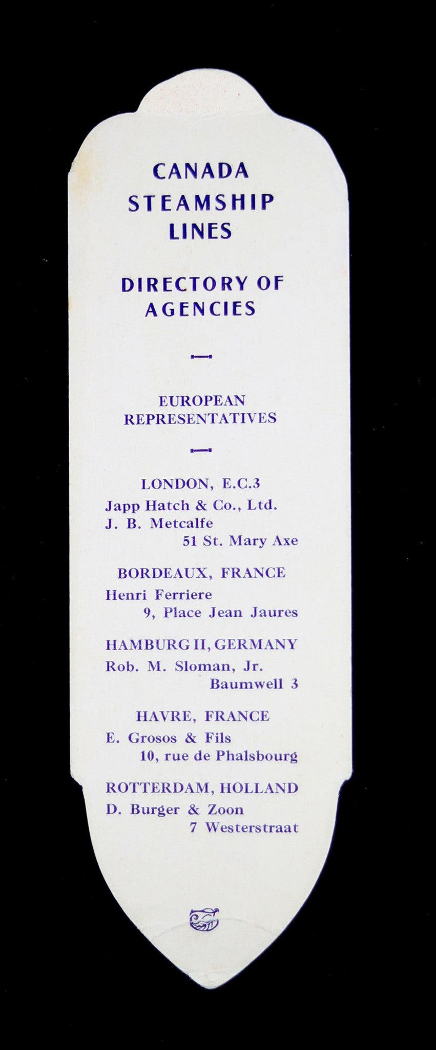 @1929  Manoir Richelieu (Qc.) bookmark (Canada Steamship Lines)