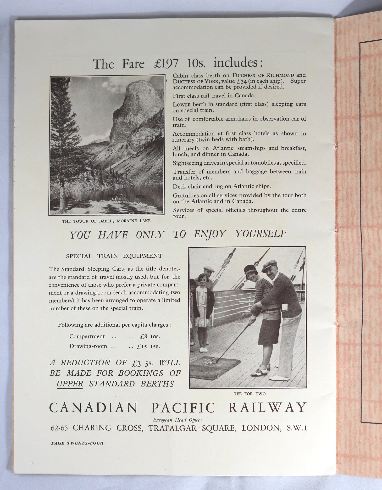 1929 travel brochure Canadian Pacific Tour de Luxe through Canada 1929 travel brochure Canadian Pacific Tour de Luxe through Canada