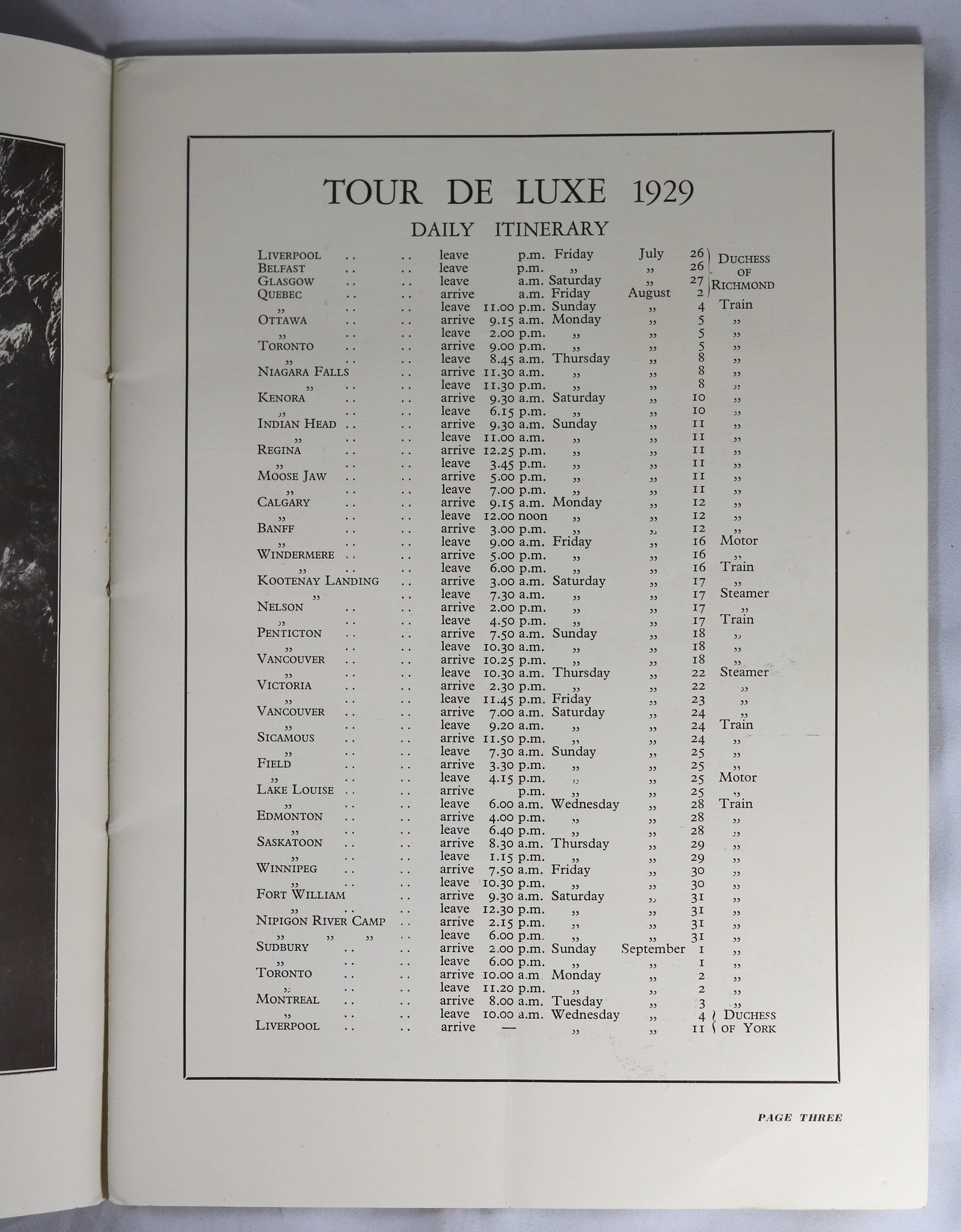 1929 travel brochure Canadian Pacific Tour de Luxe through Canada 1929 travel brochure Canadian Pacific Tour de Luxe through Canada