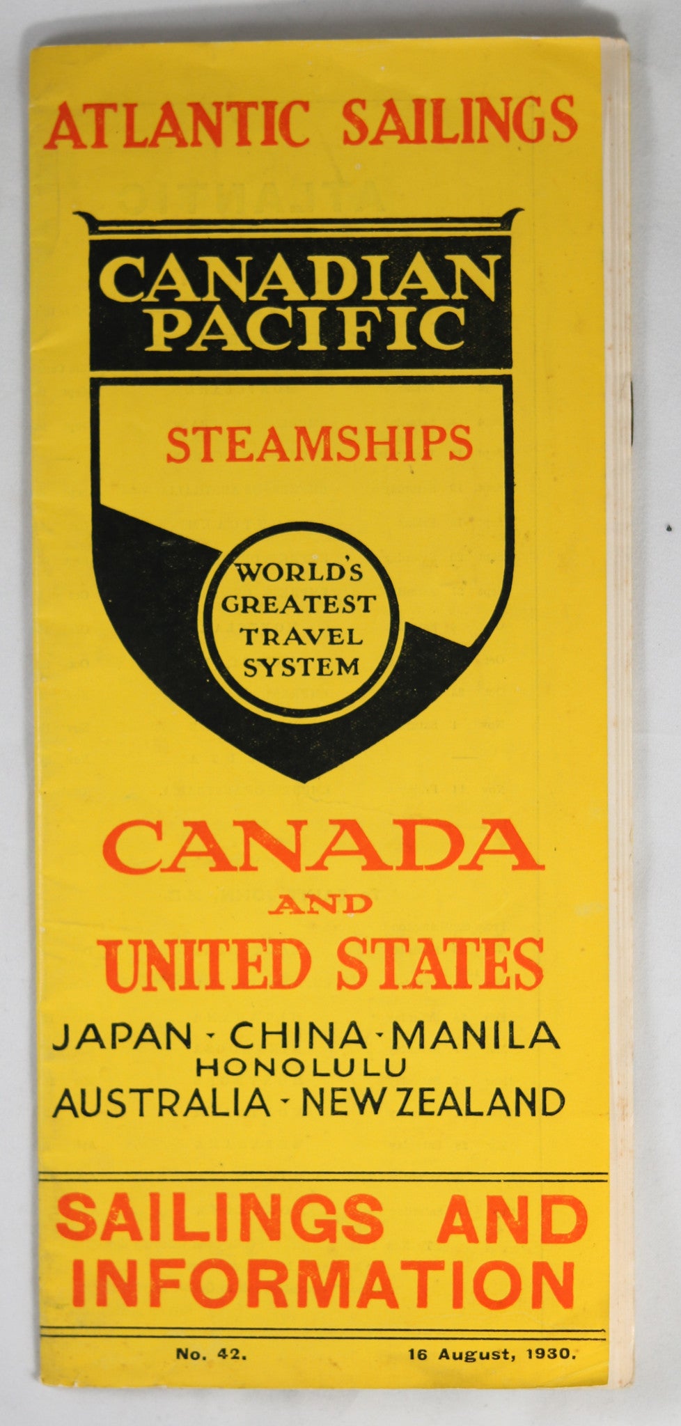 1930 CP Steamships pamphlet – Atlantic Sailings