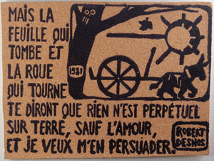 1931 France carte avec poème et illustration par Robert Desnos