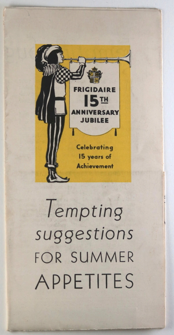 1931 USA Frigidaire 15th anniversary summer menus and recipes
