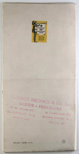 1931 USA Frigidaire 15th anniversary summer menus and recipes
