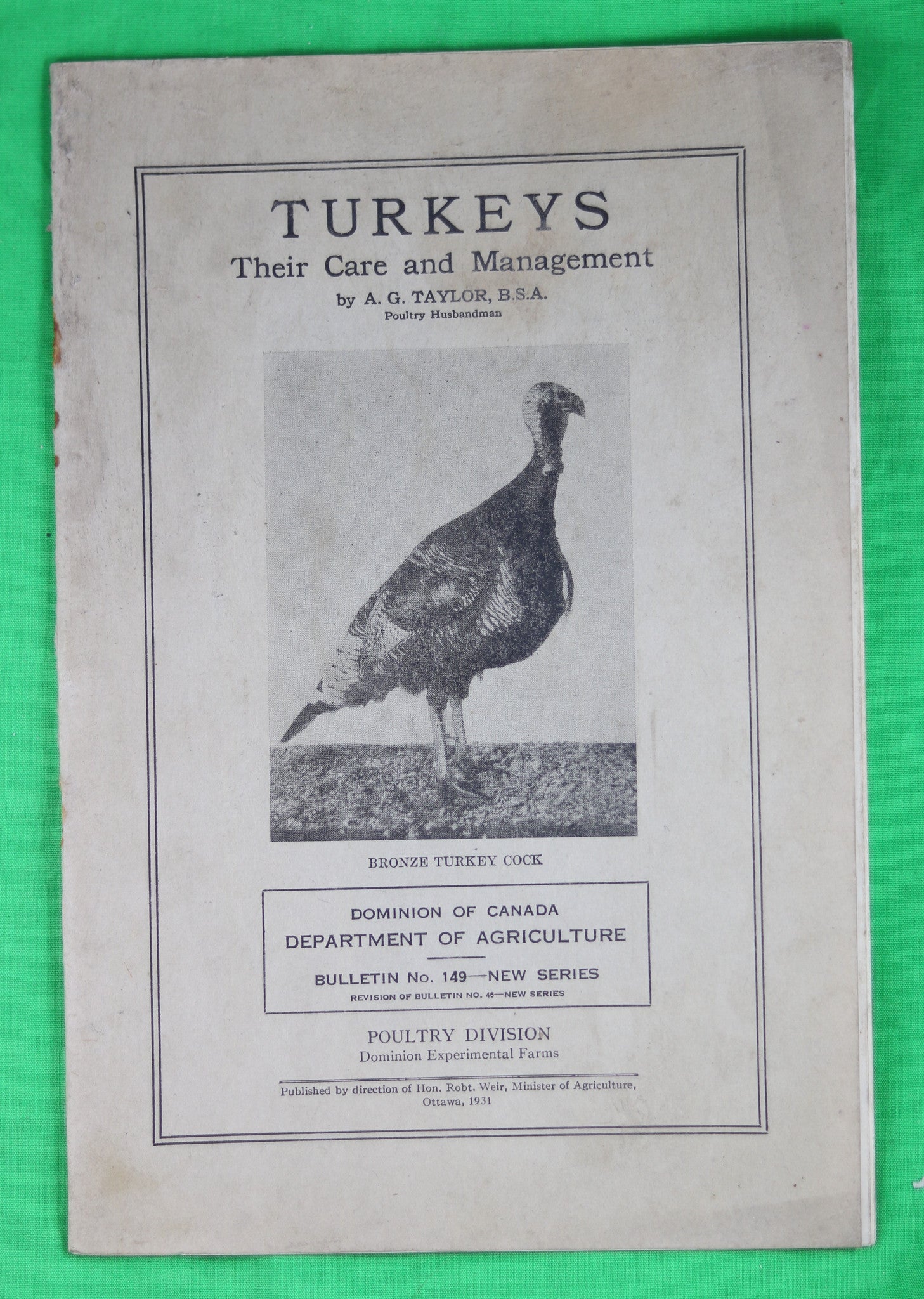 1931 Turkeys - Their Care and Management