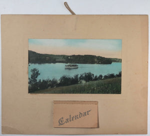1931 calendar with image of passenger boat going along river (USA)