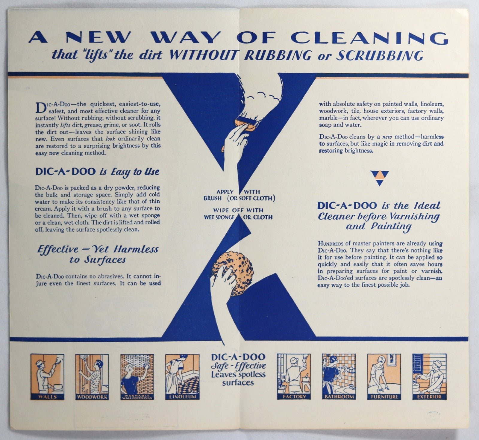 1932 advertising pamphlet DIC-A-DOO Paint Cleaner (Canada)